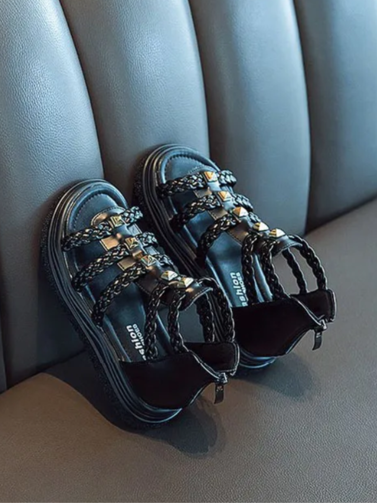 Trendy Girls' Braided Gladiator Sandals - Stylish and Comfortable