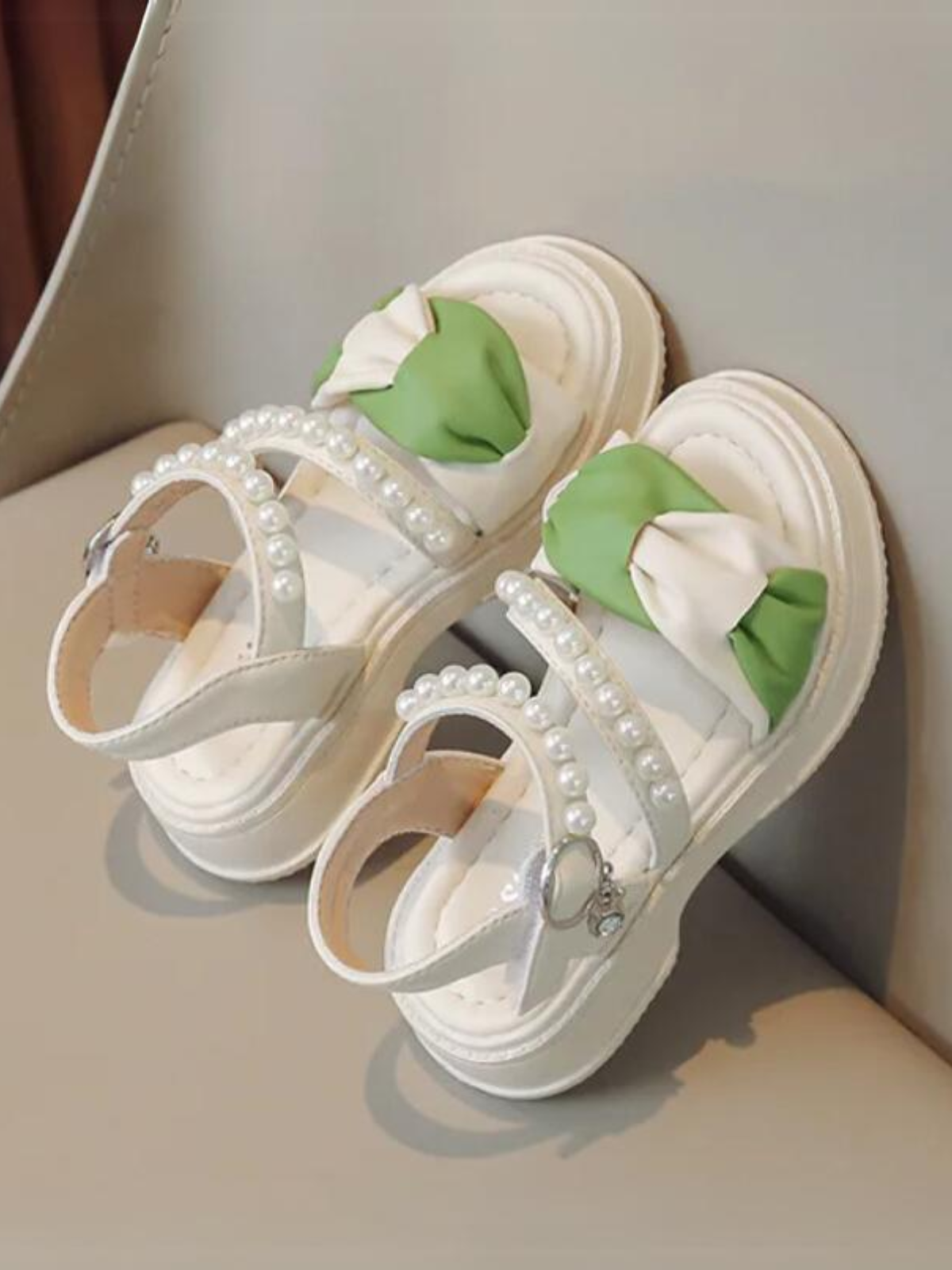 Pearl Trimmed Bow Sandals
