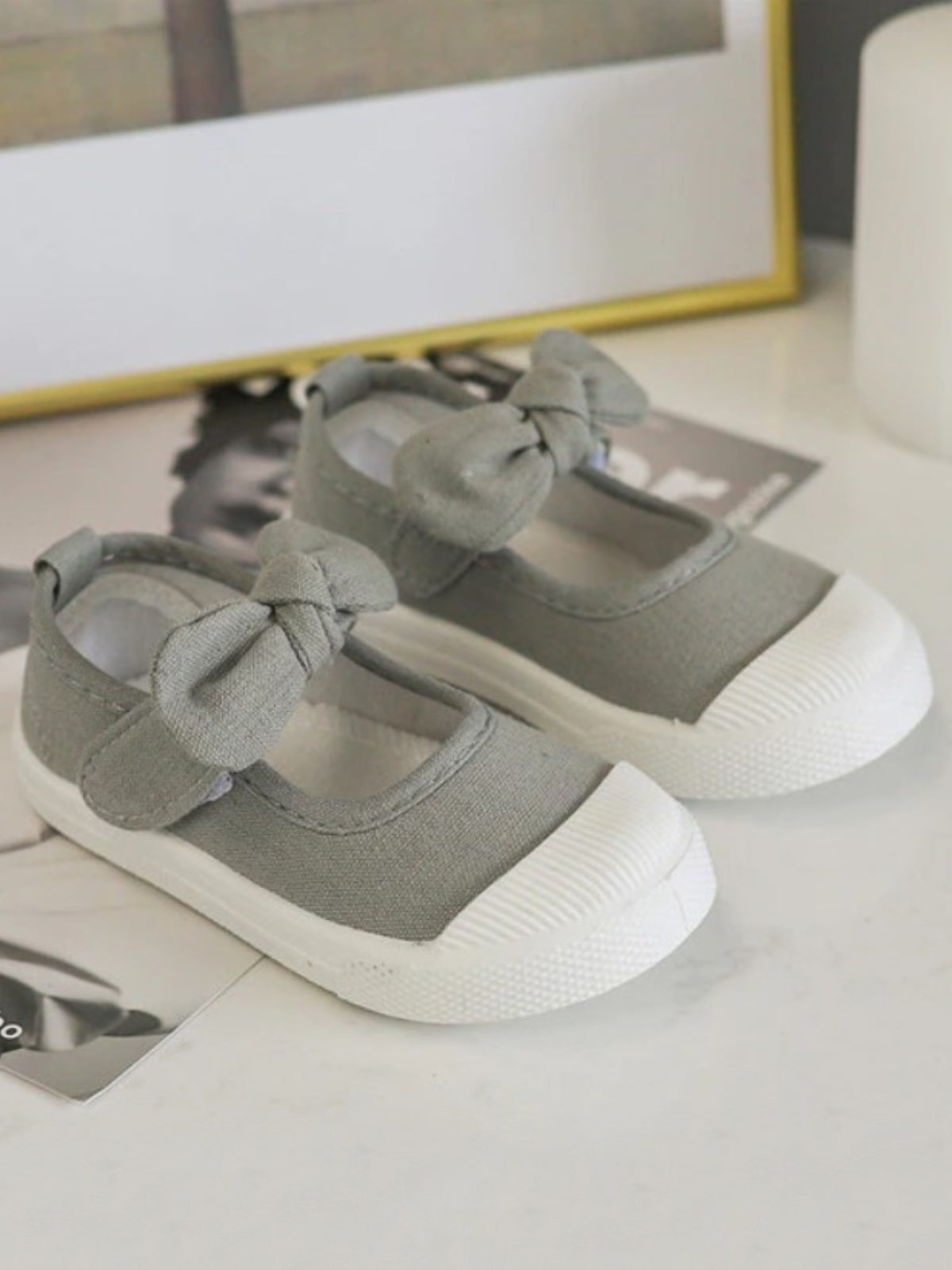 Mia Belle Girls Plain Canvas Bowknot Sneakers | Back To School Shoes