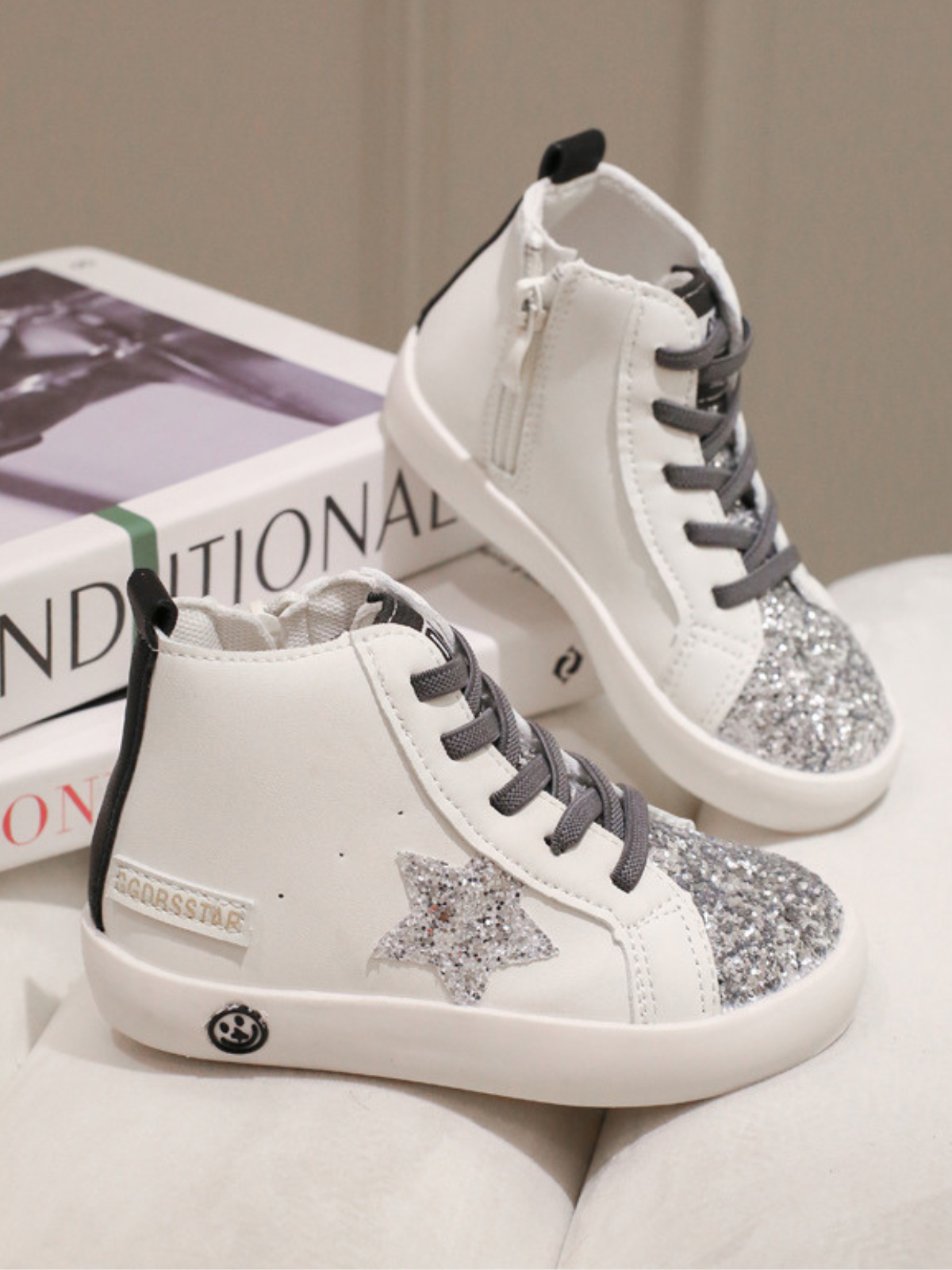 Mia Belle Girls High-Top Glitter Sneakers | Shoes By Liv and Mia