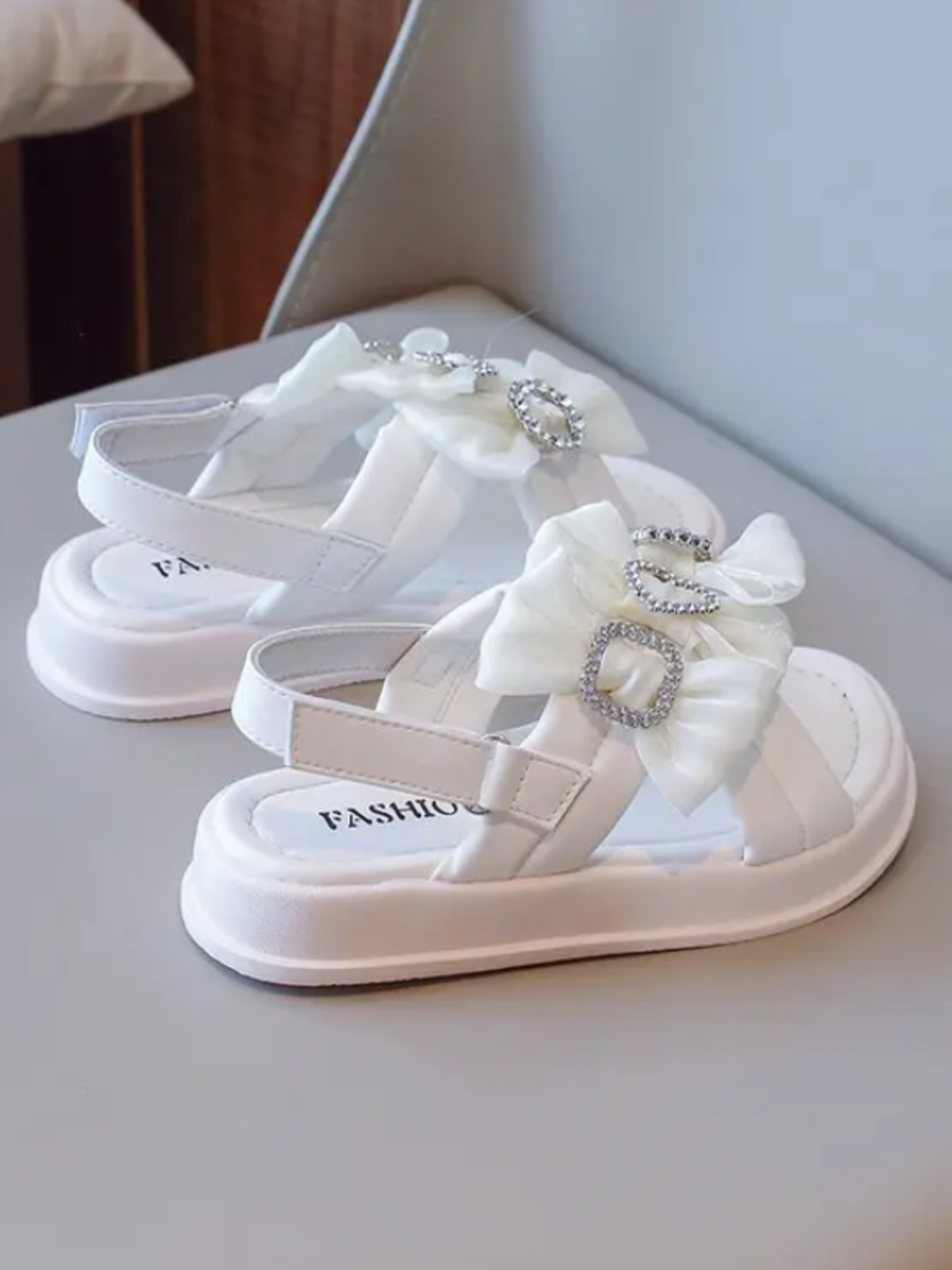 Girls Rhinestone Bow Sandals | Mia Belle Girls Shoes By Liv And Mia