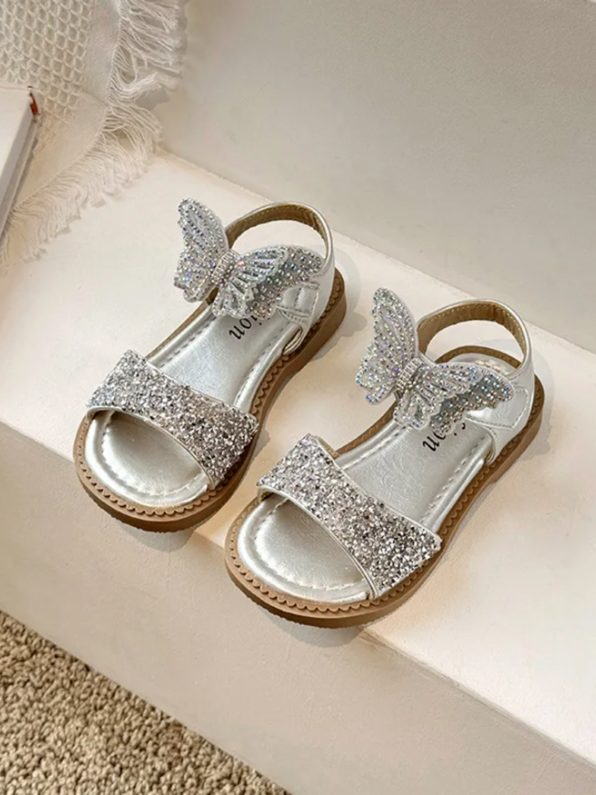 Girls Glitter Butterfly Sandals