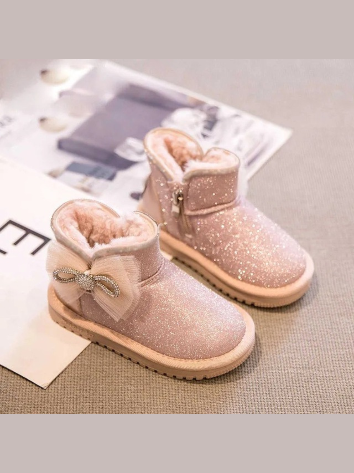 Mia Belle Girls Glitter Plush-Lined Boots | Shoes by Liv and Mia