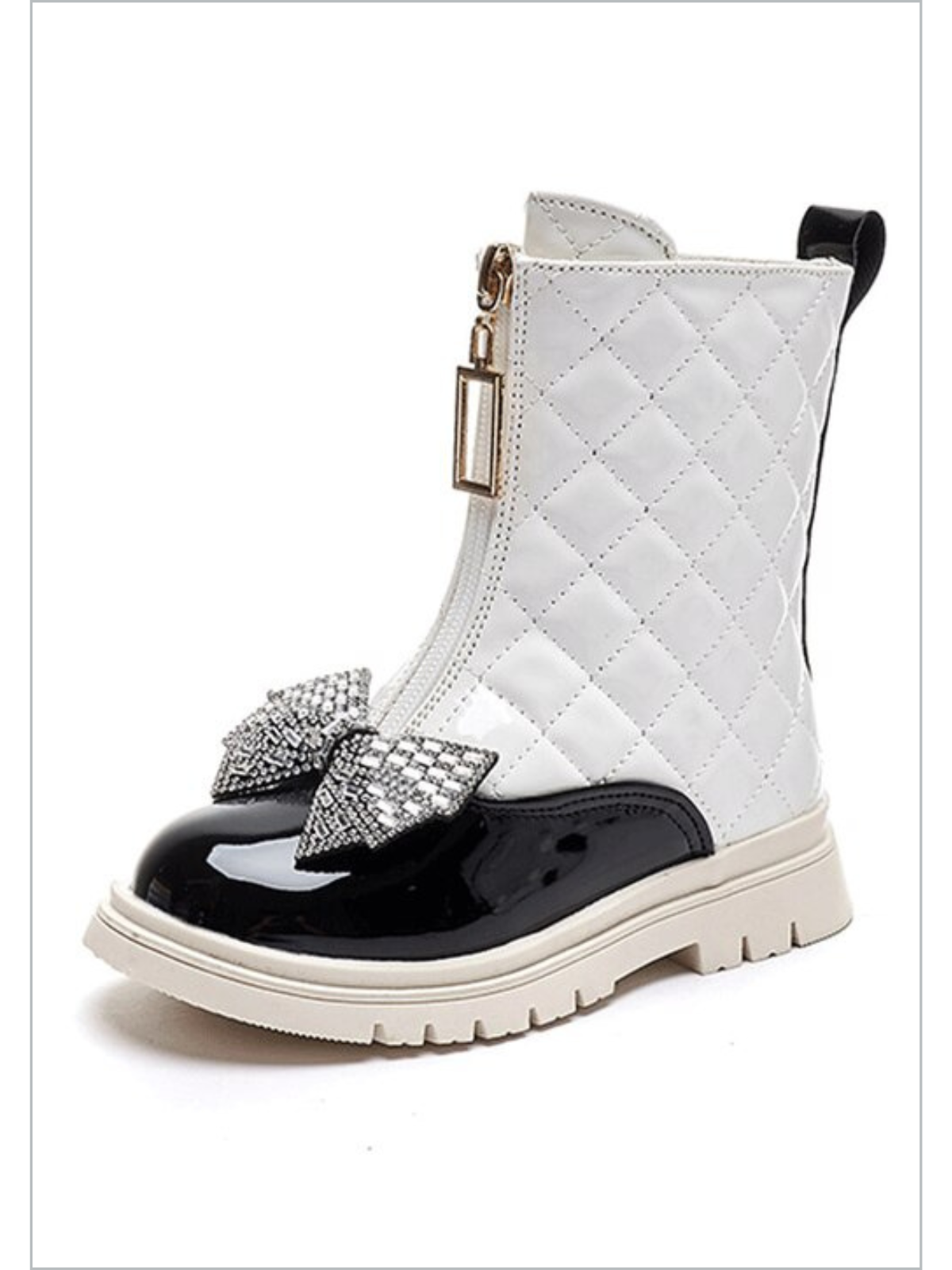 Mia Belle Girls Quilted Patent Boots | Shoes By Liv & Mia
