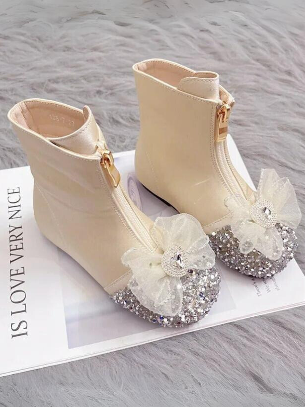 Mia Belle Girls Sequin Toe Boots | Shoes By Liv & Mia