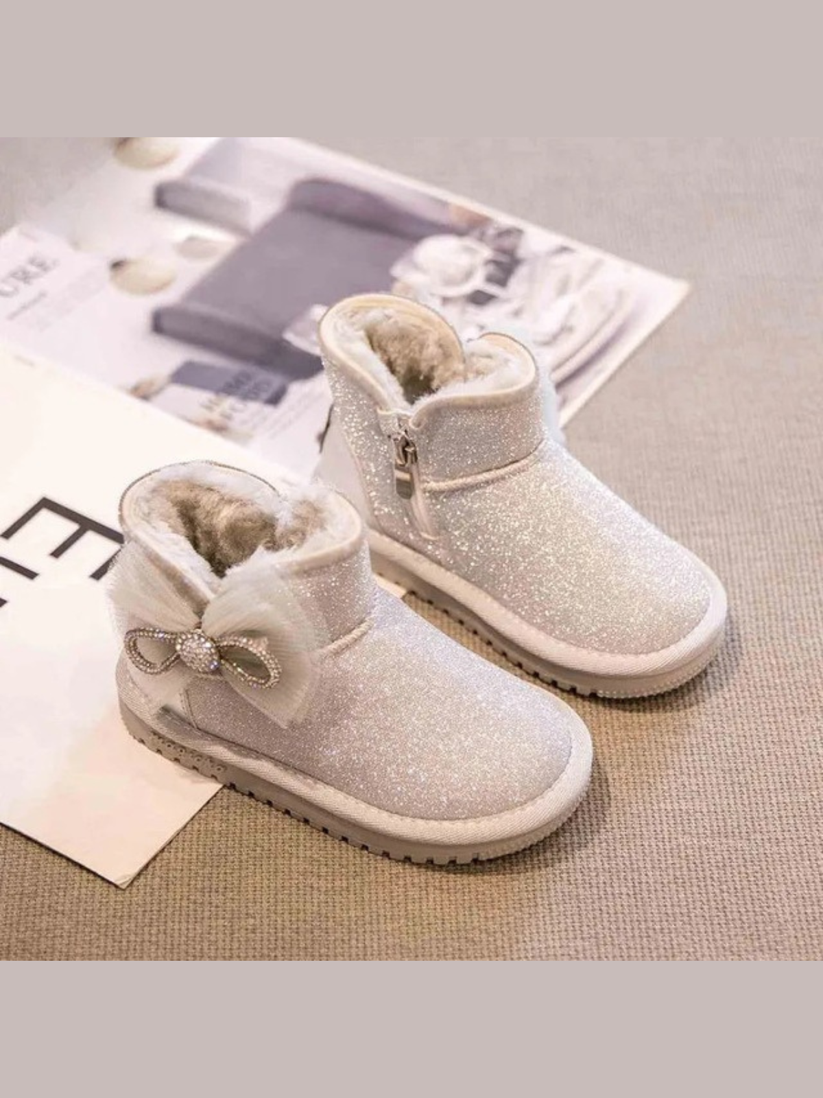 Mia Belle Girls Glitter Plush-Lined Boots | Shoes by Liv and Mia