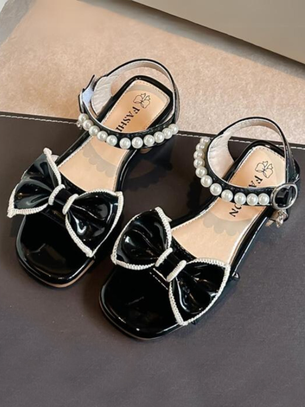 Girls Enchanted Pearl and Bow Glamour Sandals