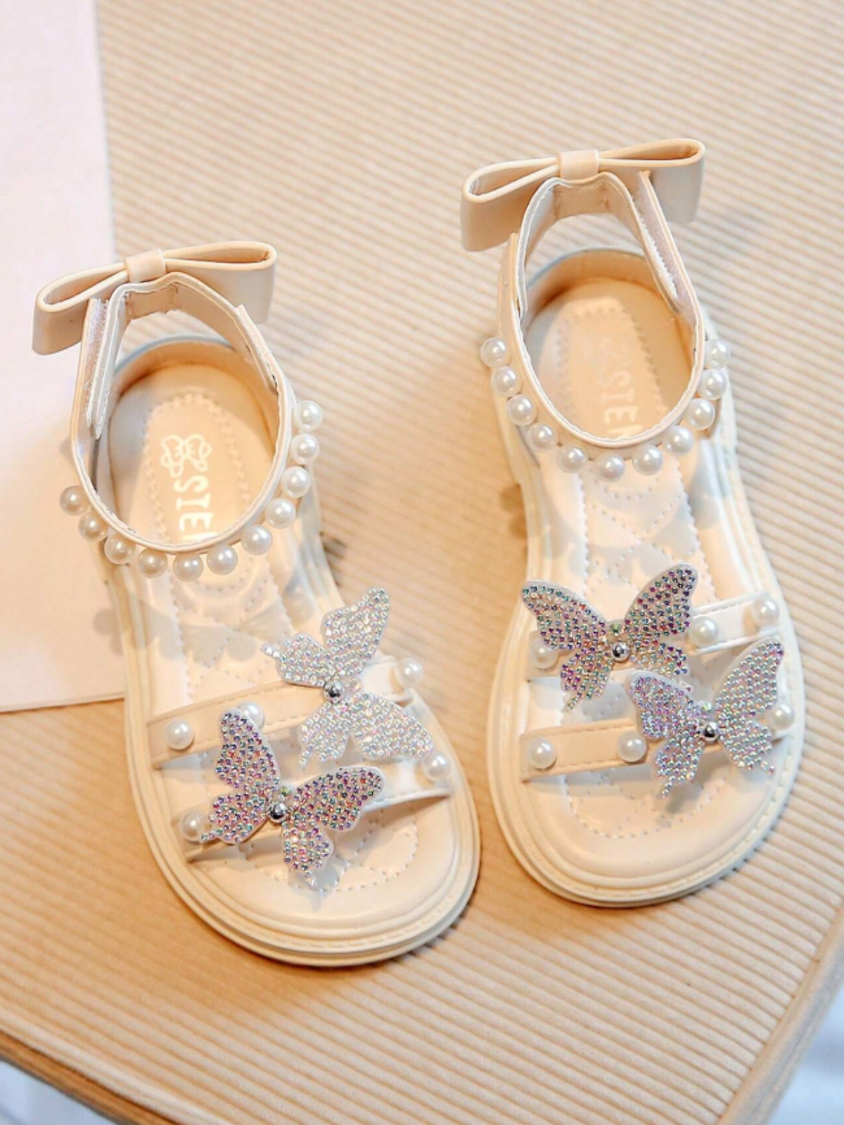 Girls Pearl Butterfly Sandals