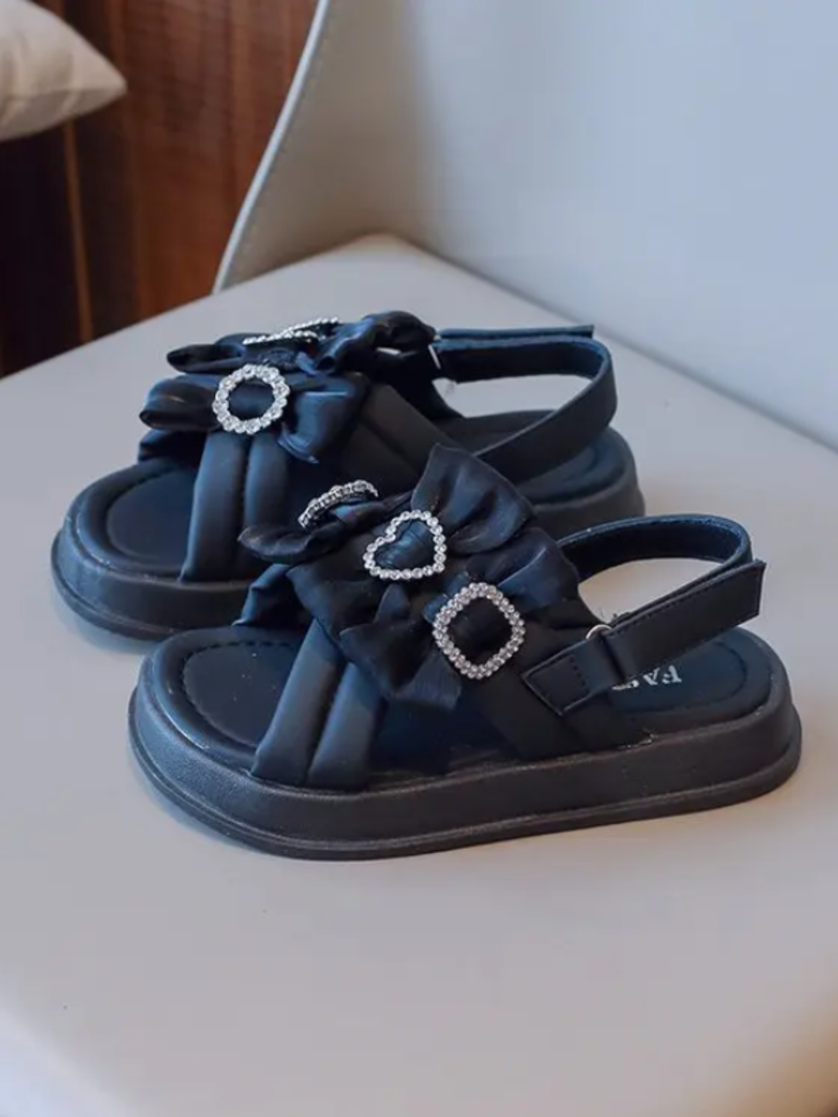 Girls Rhinestone Bow Sandals | Mia Belle Girls Shoes By Liv And Mia