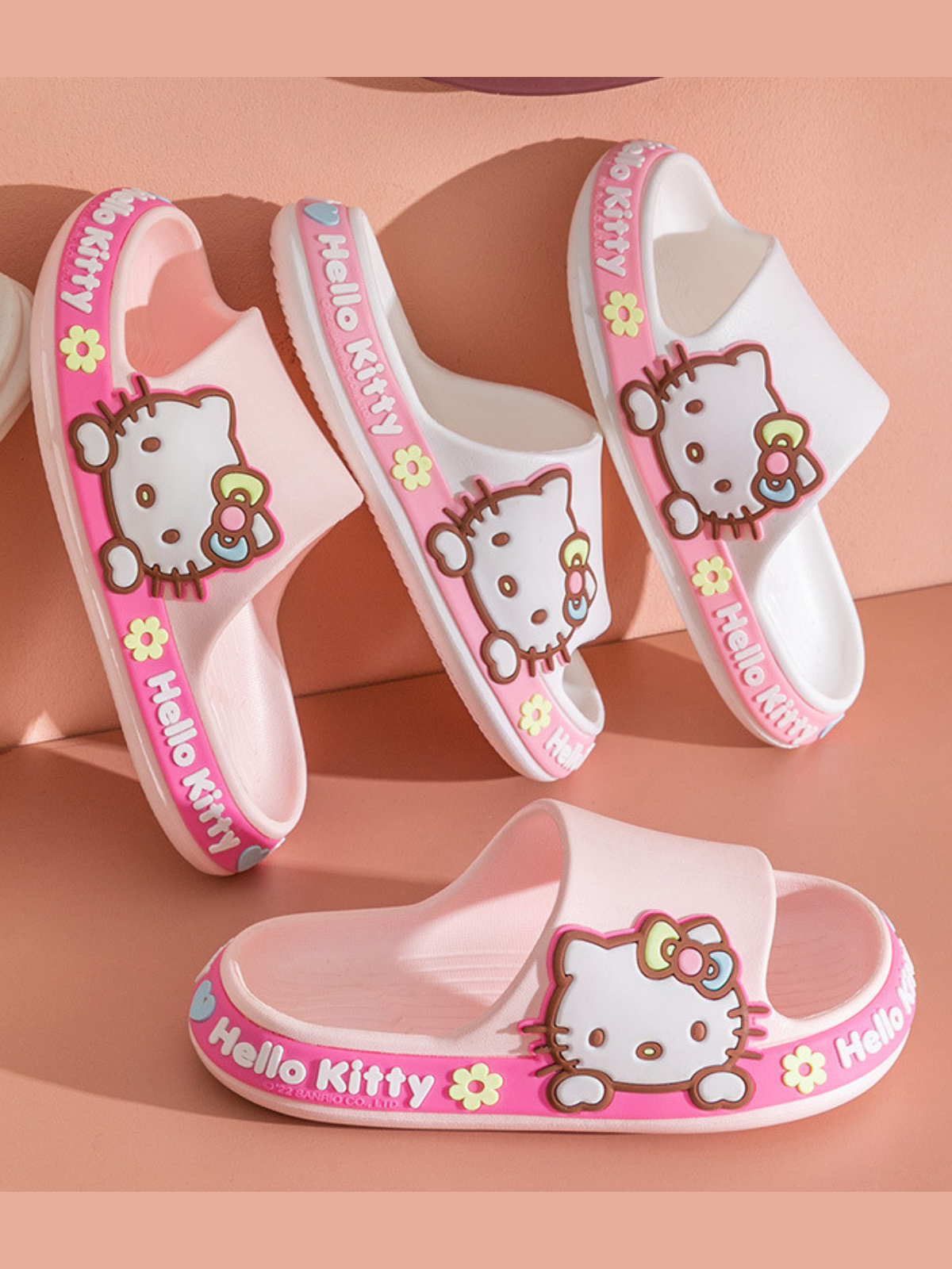 Kids Shoes By Liv & Mia | Girls Cutest Kitten Slide On Beach Slippers