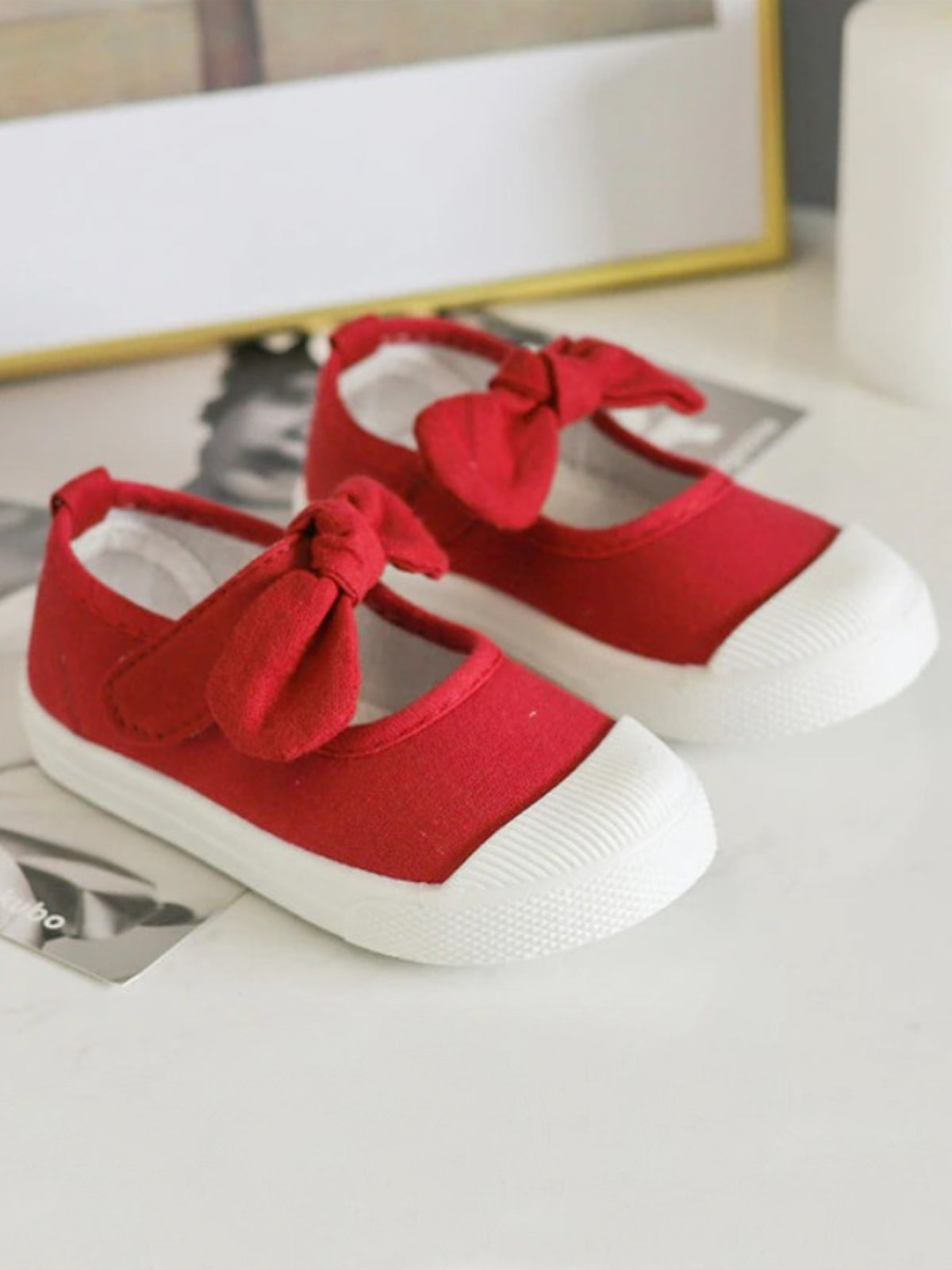 Mia Belle Girls Plain Canvas Bowknot Sneakers | Back To School Shoes
