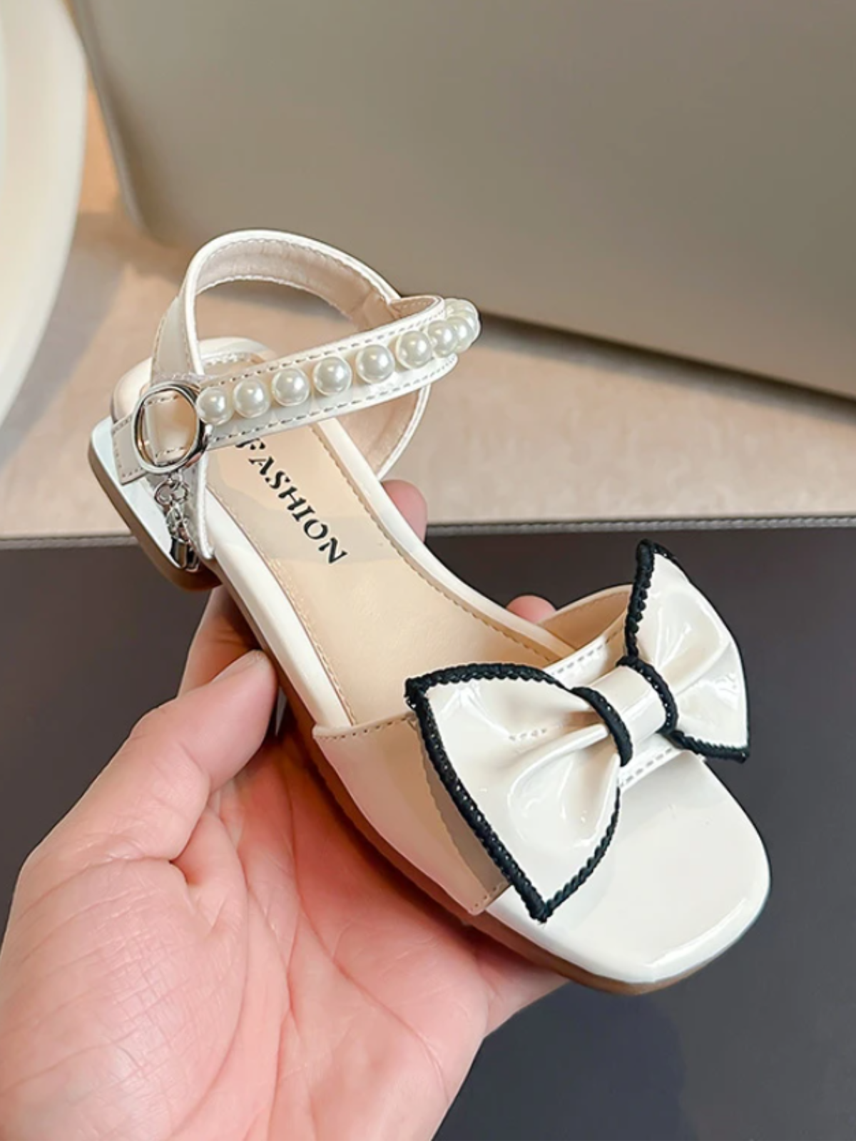 Girls Enchanted Pearl and Bow Glamour Sandals