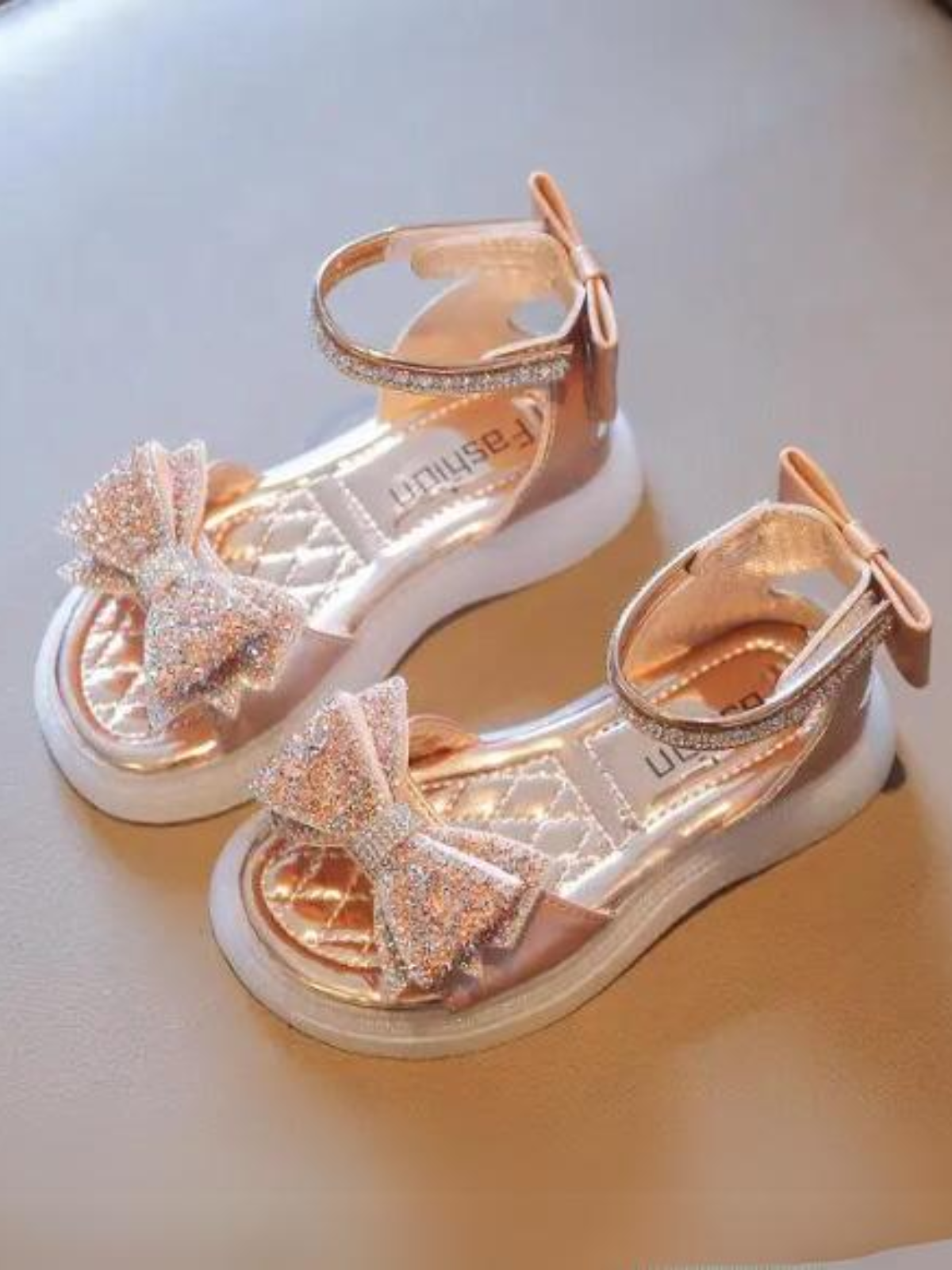 Sparkly Girls' Bow-Knot Glitter Sandals