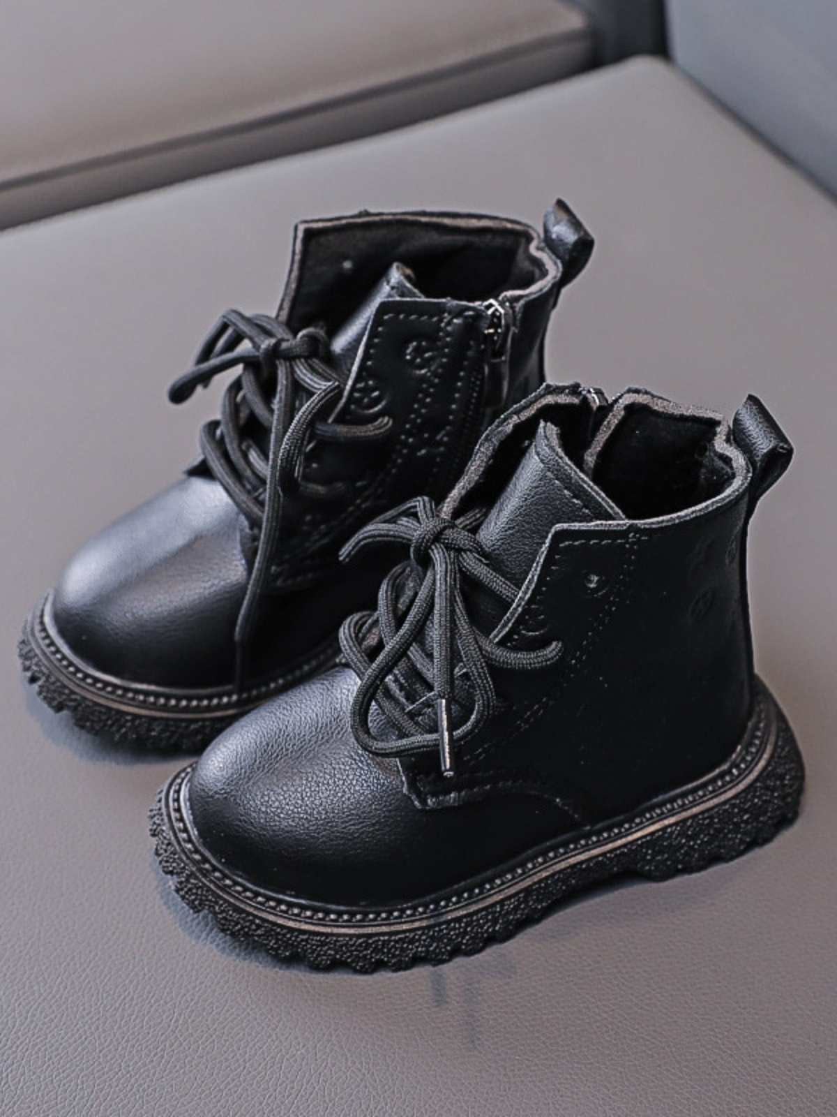 Street Smart Embossed Leather Boots By Liv and Mia