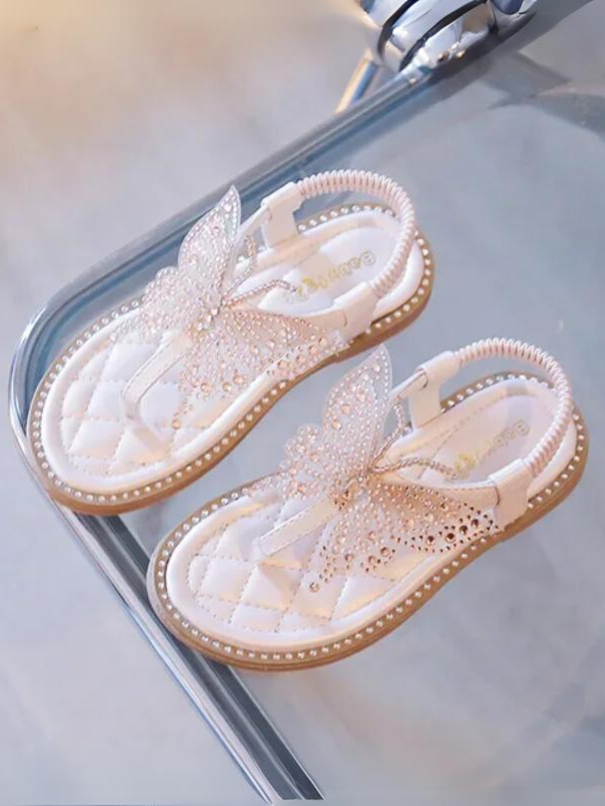 Angel Wings Crystal Sandals for Girls