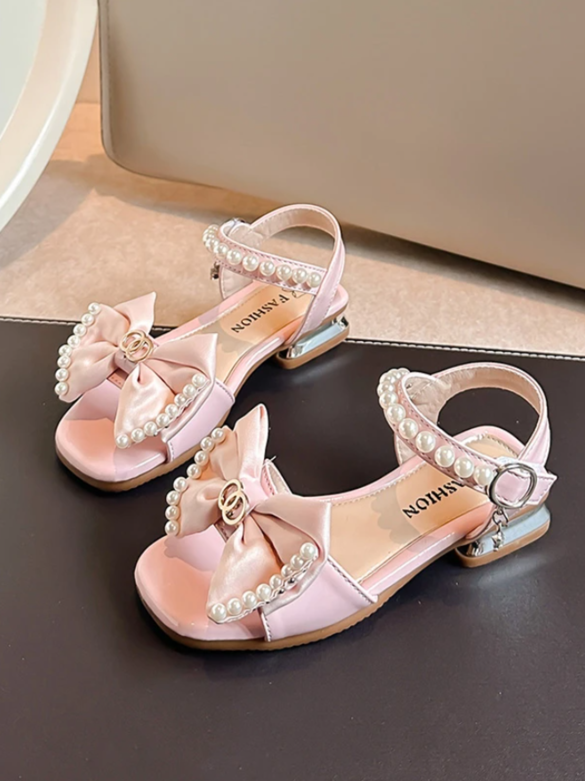 Darling Diva Bow Sandals with Pearls
