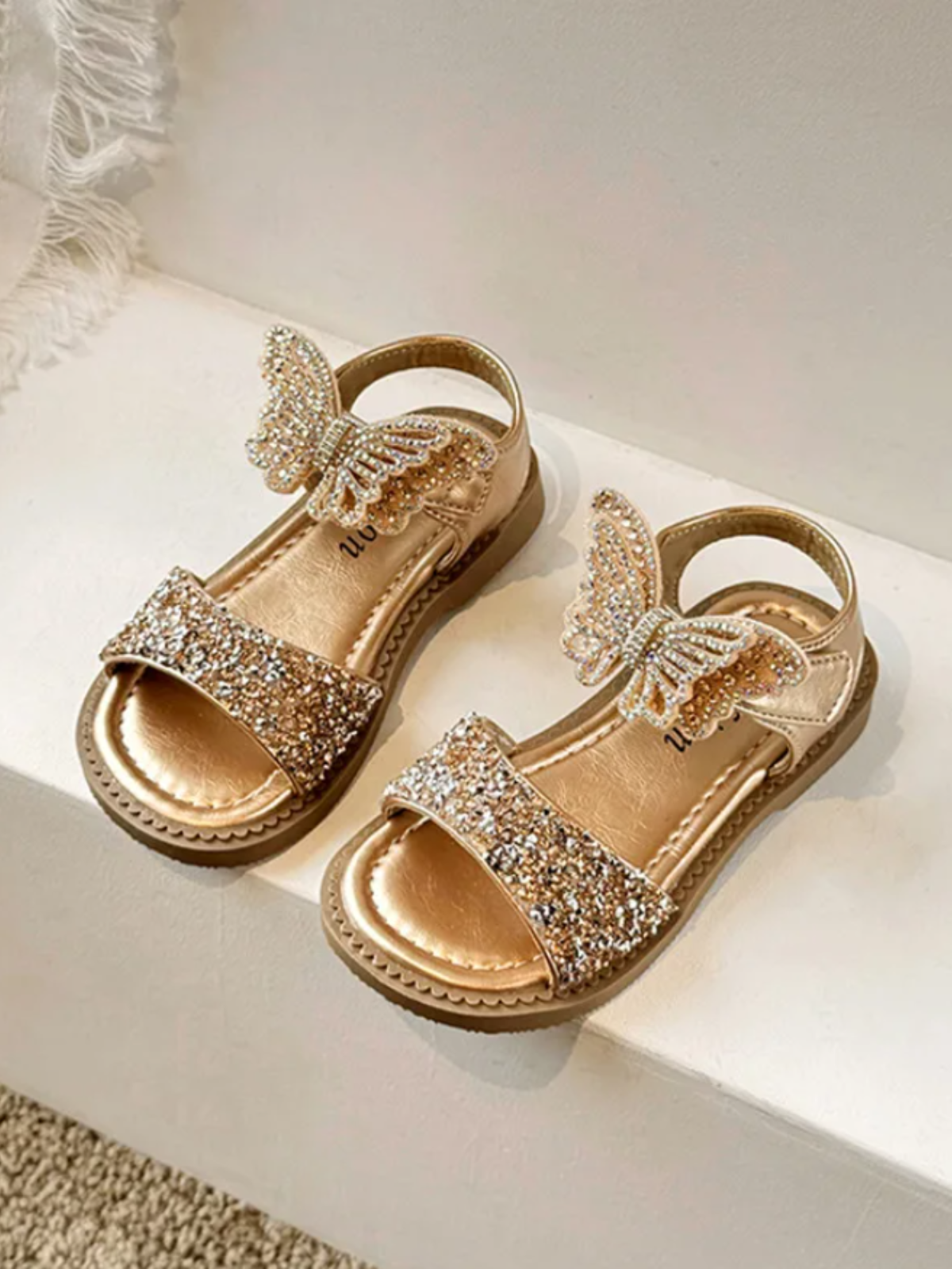 Girls Glitter Butterfly Sandals