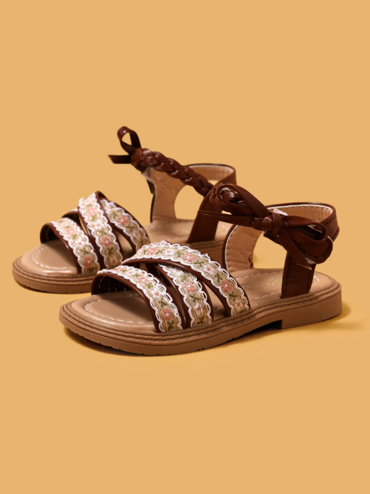 Girls Boho Floral Sandals