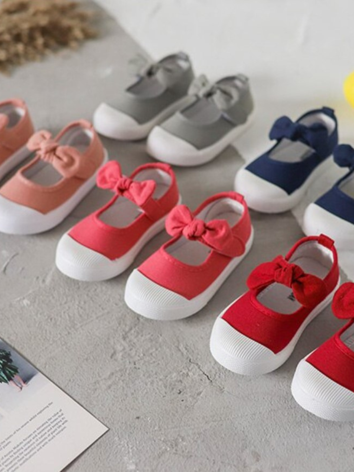 Mia Belle Girls Plain Canvas Bowknot Sneakers | Back To School Shoes