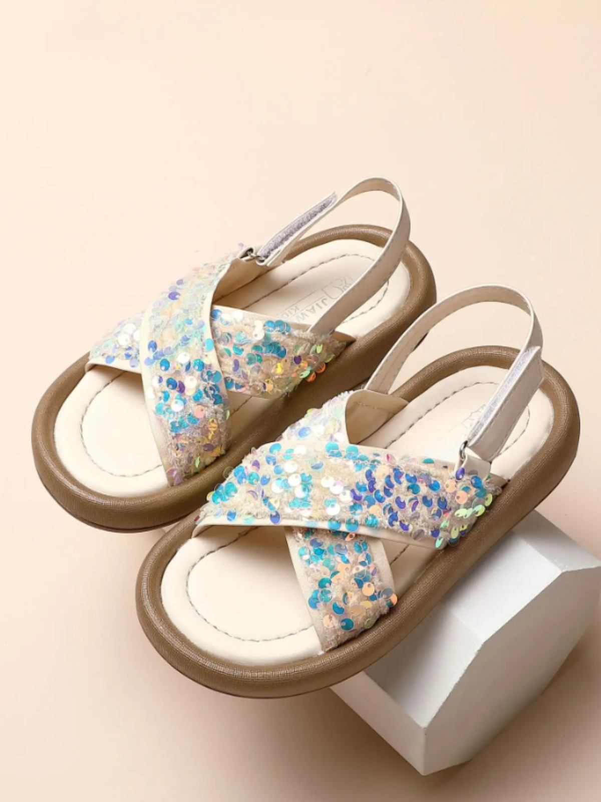 Shimmer Stride Sequin Sandals
