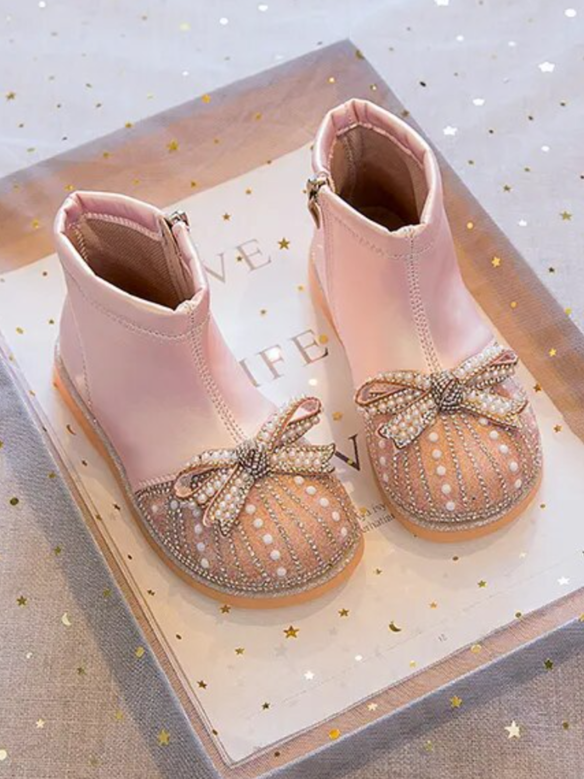 Mia Belle Girls Pearl Embellished Boots | Shoes By Liv & Mia
