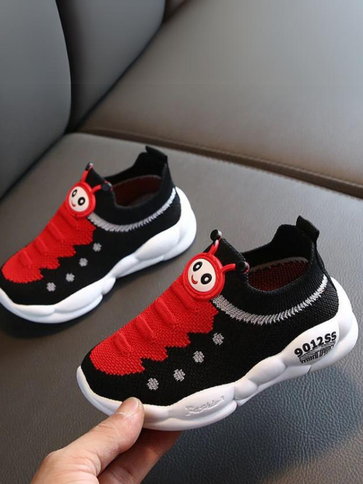 Girls Adorable Knit Slip-On Sneakers