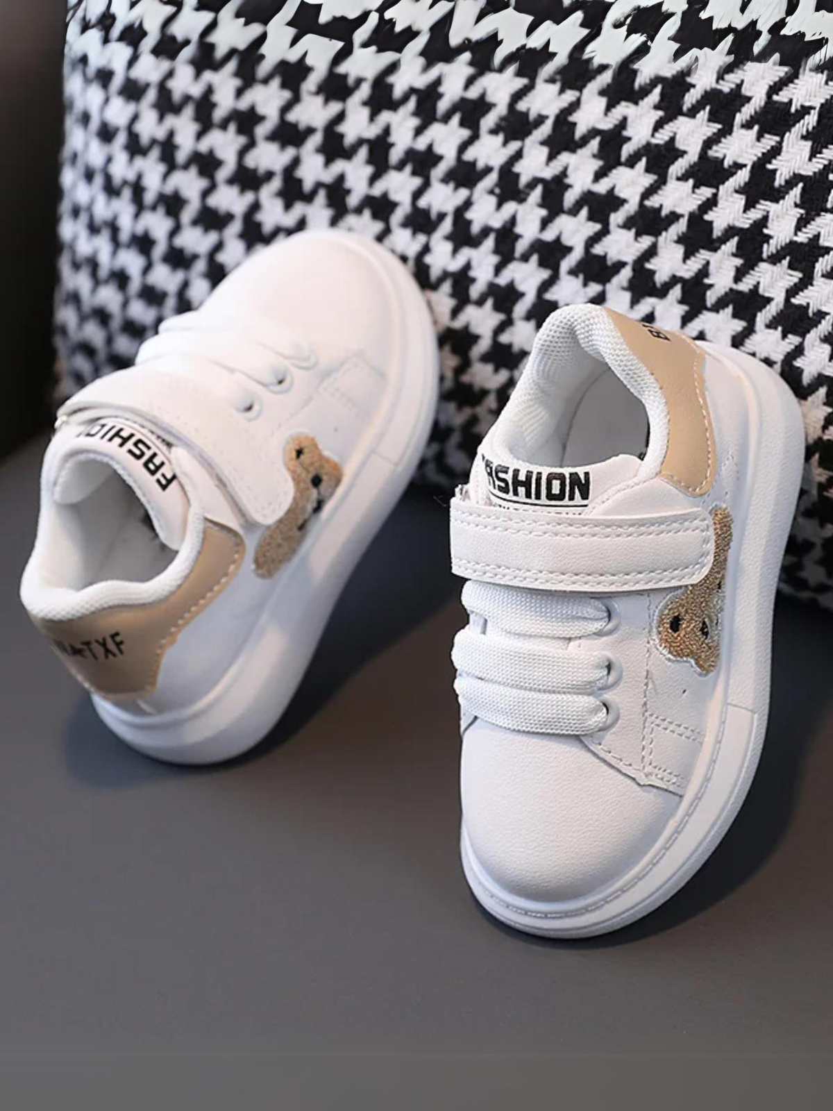 Girls Fashion Teddy Bear Sneakers