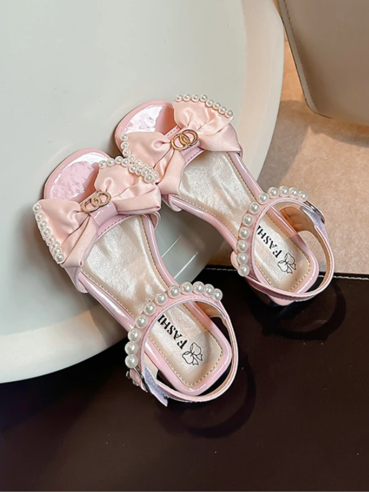 Darling Diva Bow Sandals with Pearls