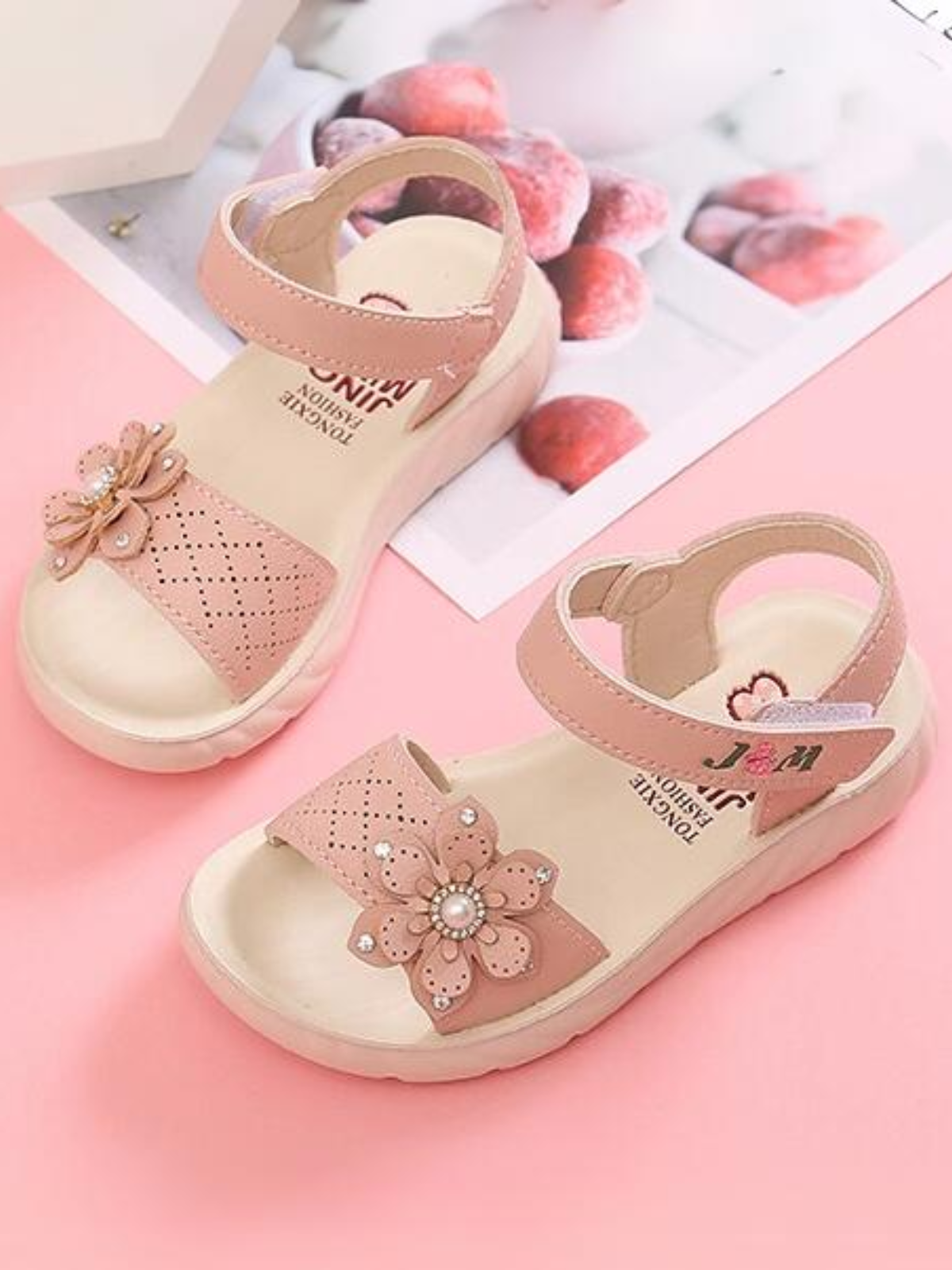 Pretty Girls' Flower Embellished Sandals