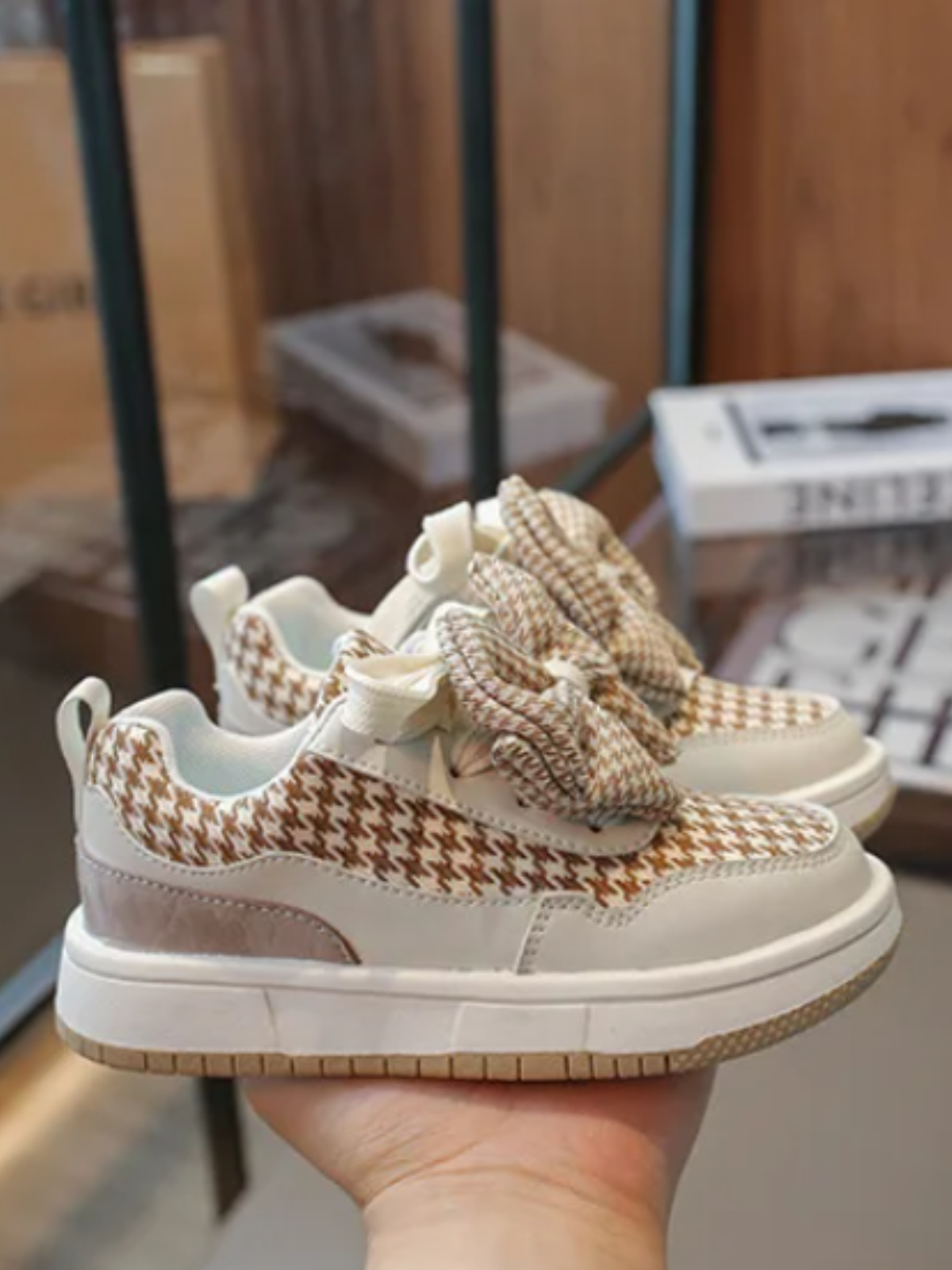 Mia Belle Girls Houndstooth Sneakers | Shoes By Liv And Mia