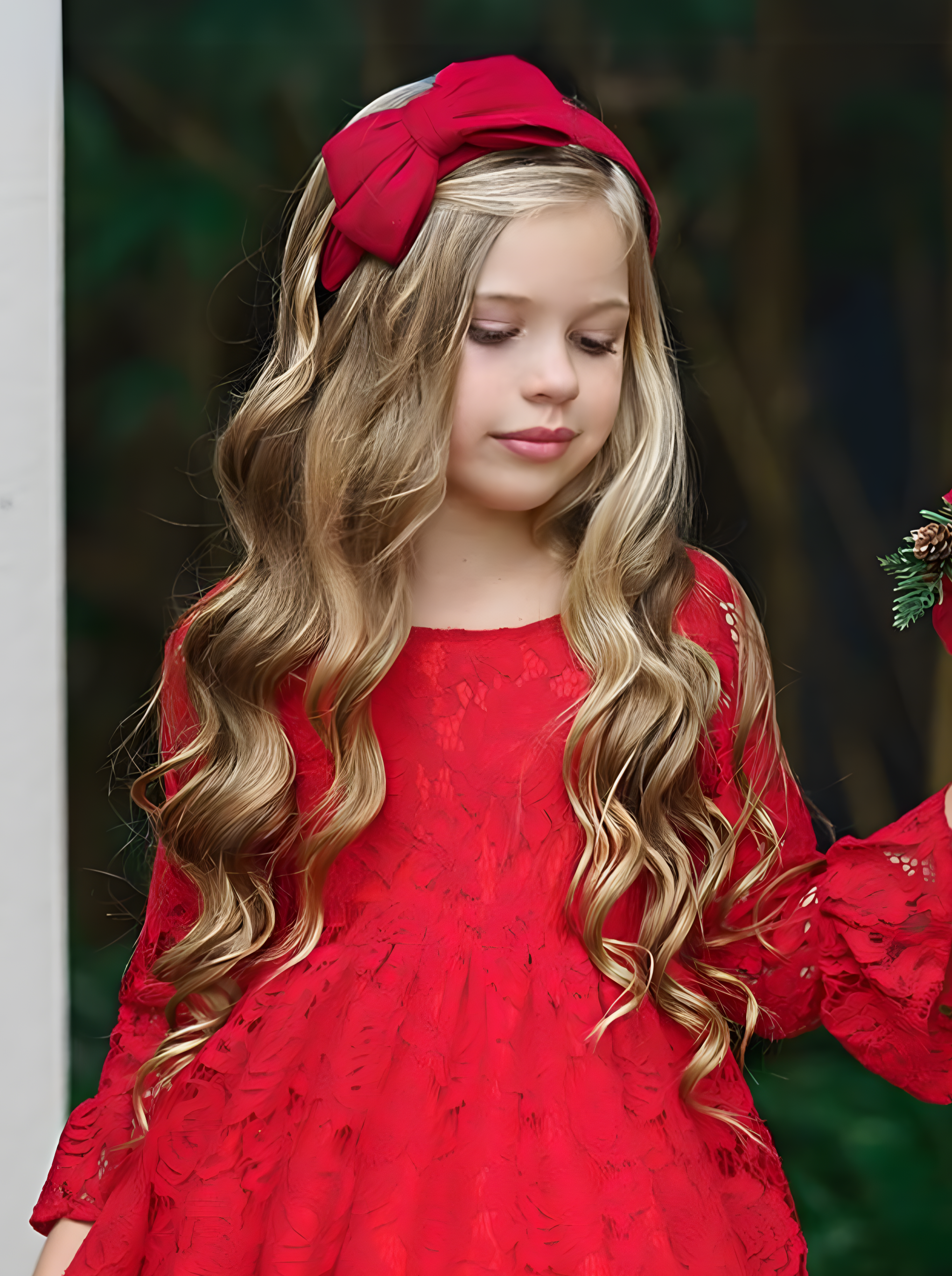 Girls Velvet Bow Headband