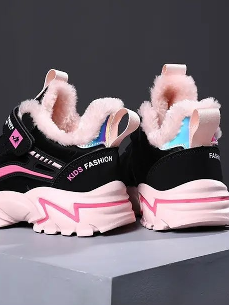 Back To School Shoes | Pink Fleece Lined Sneakers | Mia Belle Girls