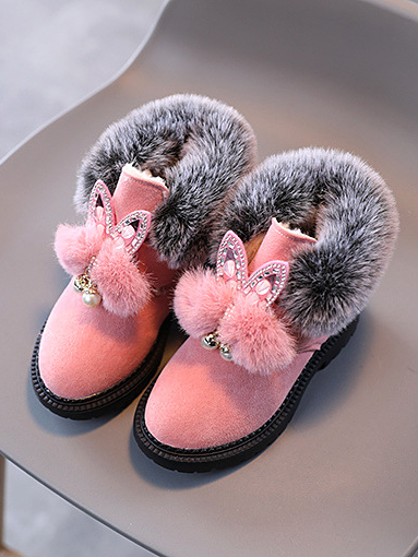 Shoes By Liv & Mia | Faux Fur Pom Pom Boots - Mia Belle Girls