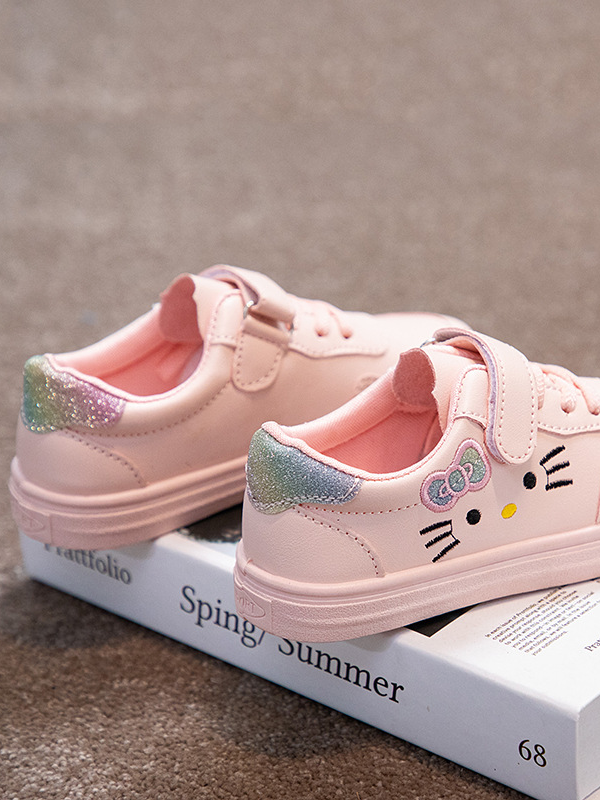 Back To School Shoes | Glitter Heel Kitten Sneakers | Mia Belle Girls