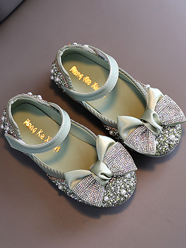 Shoes By Liv & Mia | Rhinestone & Pearl Ballet Flats - Mia Belle Girls