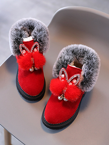 Shoes By Liv & Mia | Faux Fur Pom Pom Boots - Mia Belle Girls