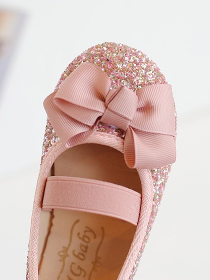 Grace & Glam Glitter Bow Ballet Flats