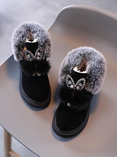 Shoes By Liv & Mia | Faux Fur Pom Pom Boots - Mia Belle Girls