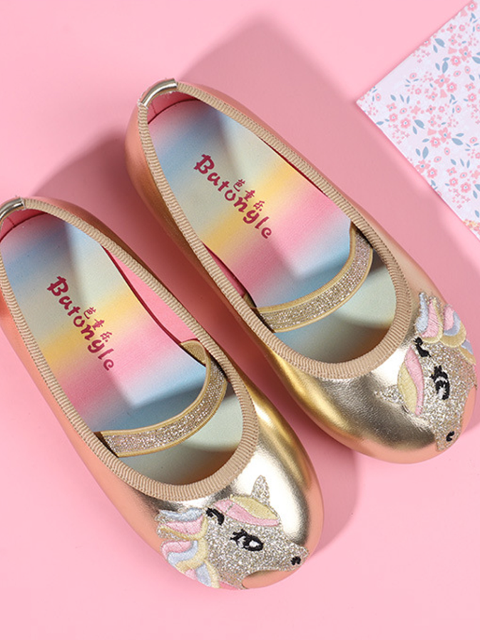 Shoes By Liv & Mia | Unicorn Metallic Ballet Flats - Mia Belle Girls