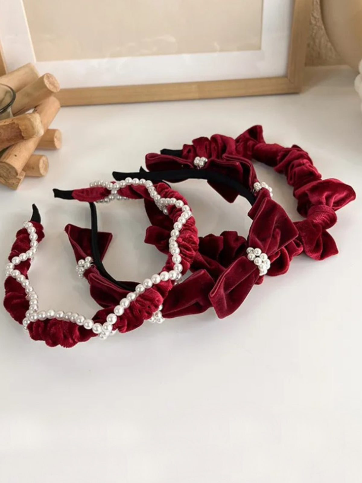Mia Belle Girls Red Velvet Headband | Girls Accessories