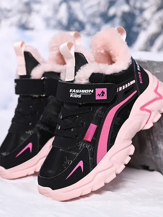 Back To School Shoes | Pink Fleece Lined Sneakers | Mia Belle Girls