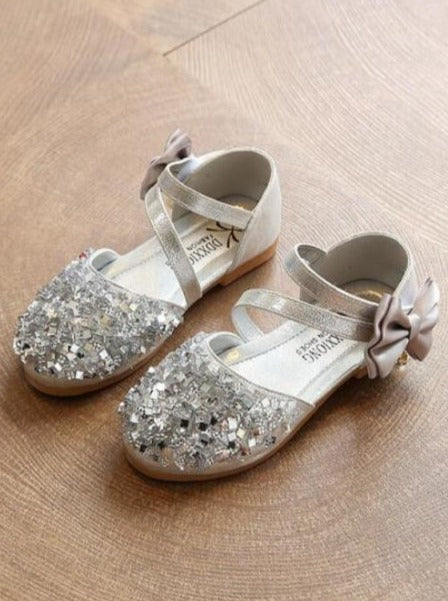 Girls Silver Sequins Ballerina Flats Shoes JUN17CNALSHOES1S - Silver / 9 - Girls Flats