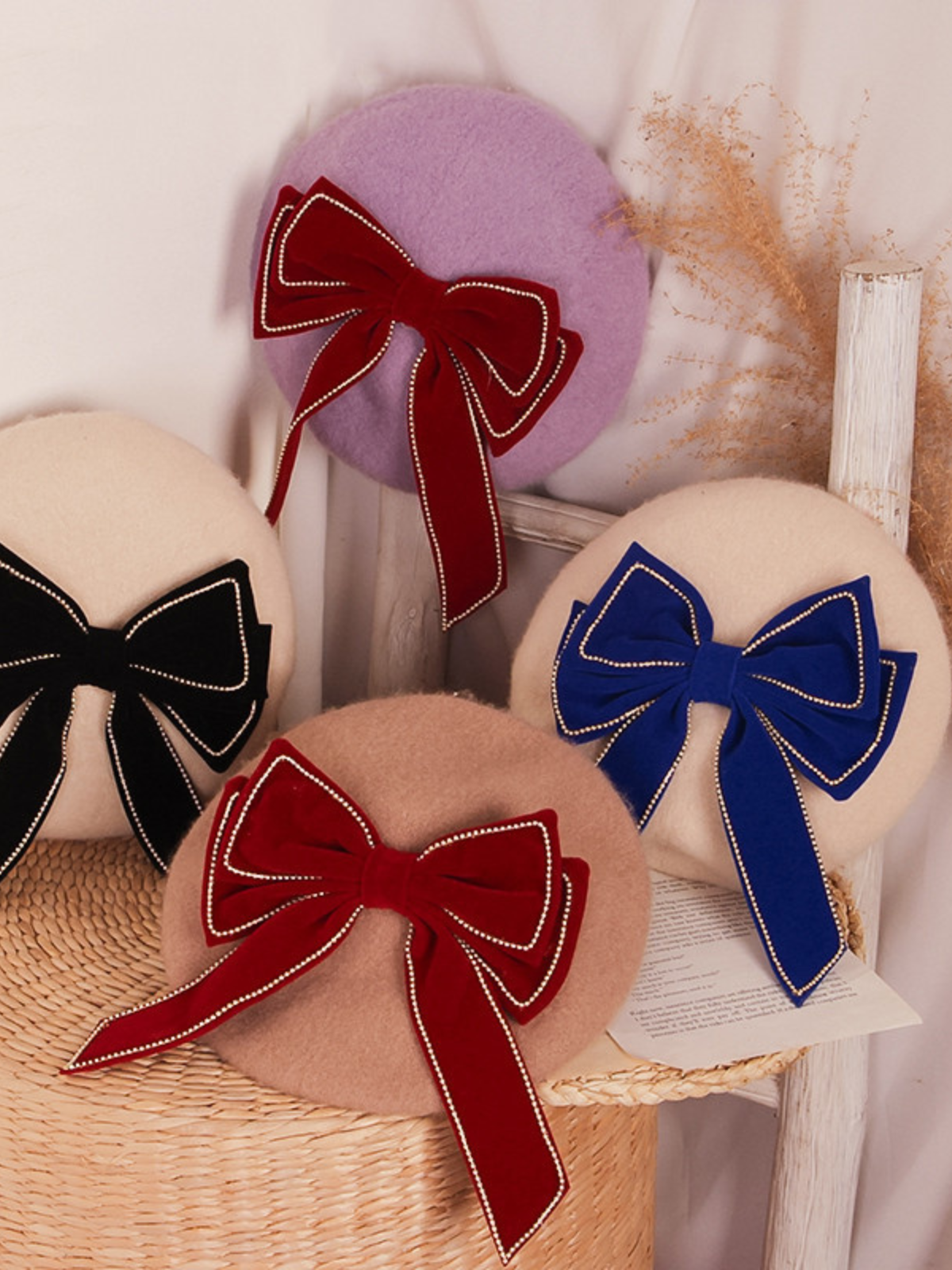 Mia Belle Girls Bowknot Beret Hat | Girls Accessories