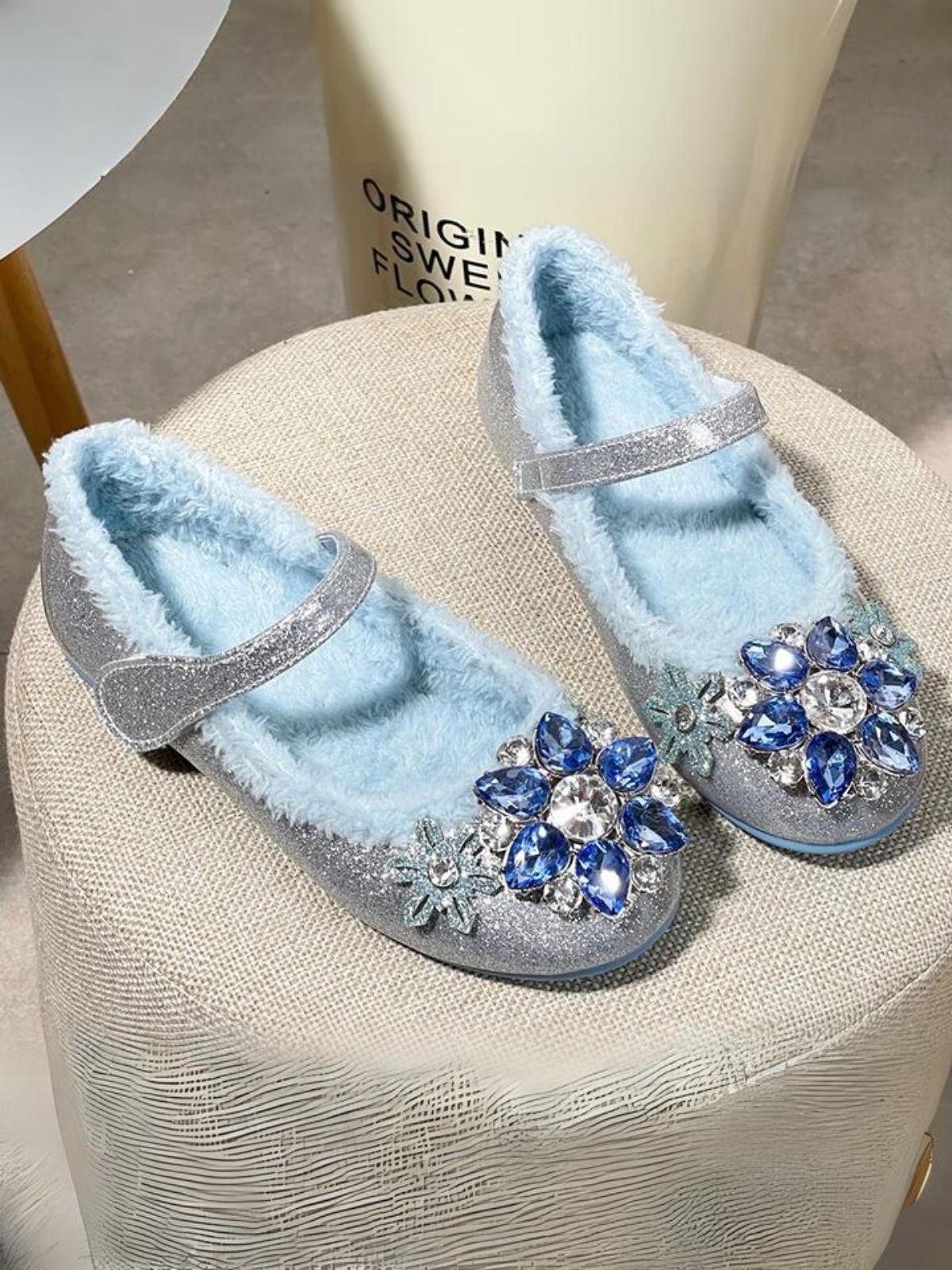 Mia Belle Girls Fur-Lined Jewel Shoes | Shoes By Liv & Mia