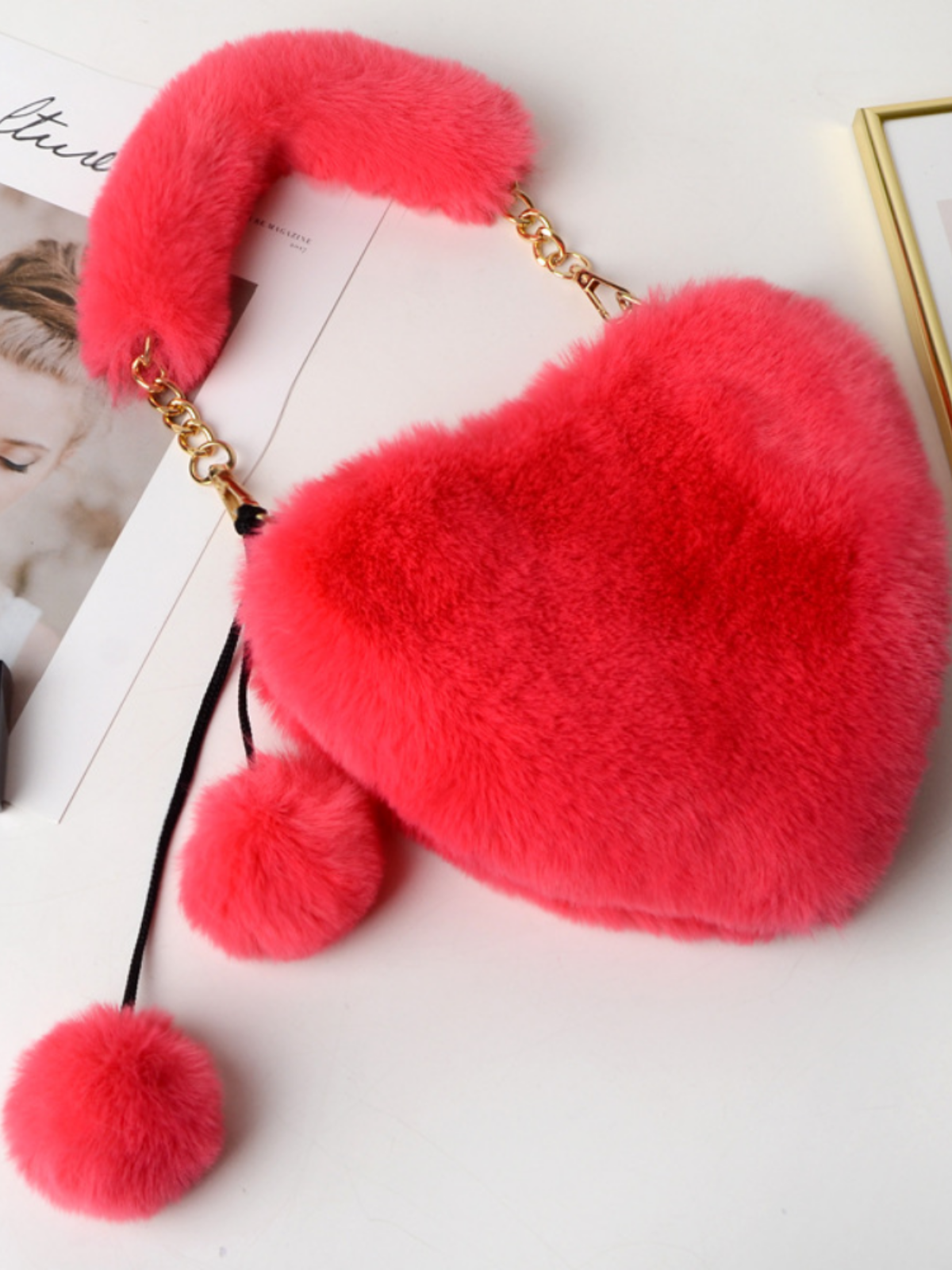 Girls Fashion Accessories | Faux Fur Heart Purse | Mia Belle Girls