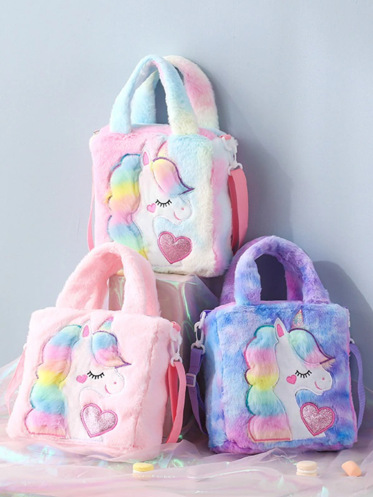 Back To School Bags | Plush Rainbow Unicorn Bag | Mia Belle Girls