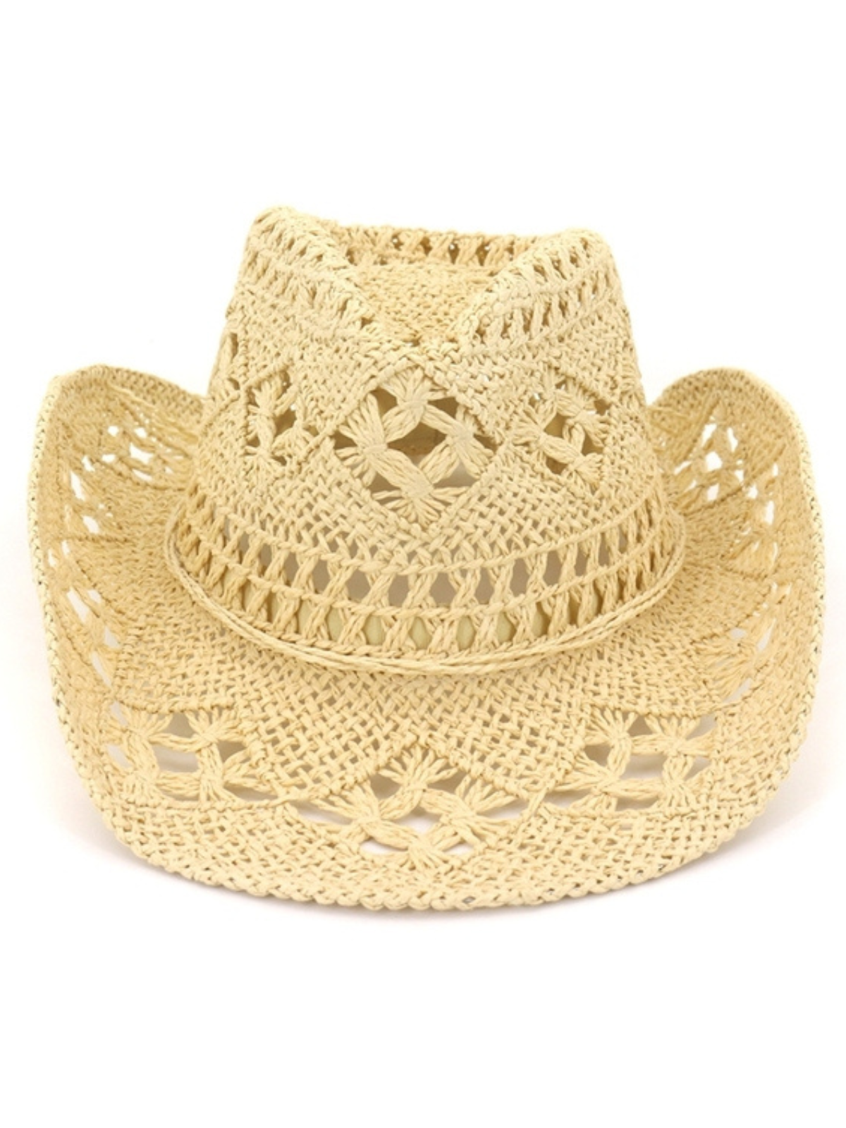 Kids Fashion Accessories | Little Girls Beige Straw Cowboy Hat
