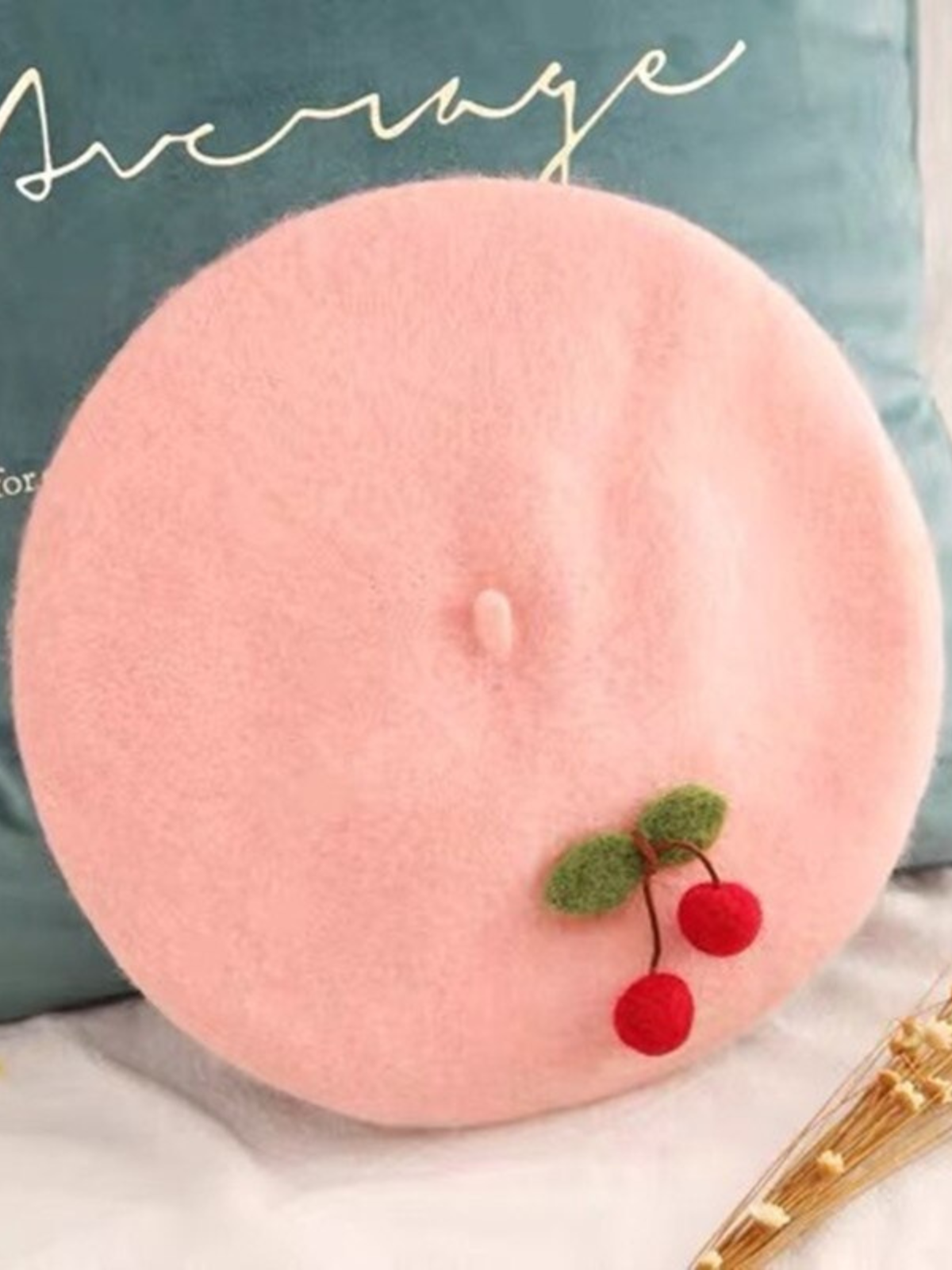 Mia Belle Girls Cherry Beret Hat | Girls Accessories
