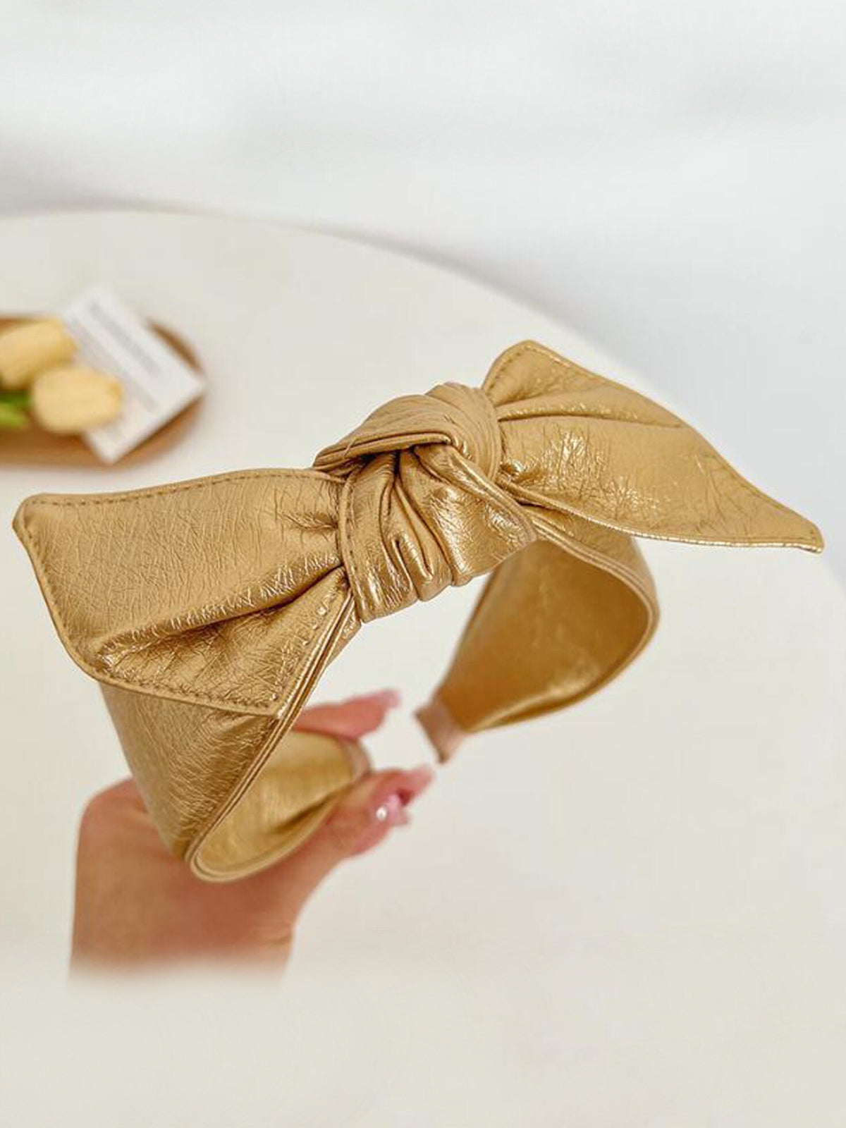 Mia Belle Girls PU Leather Bowknot Headband | Girls Accessories