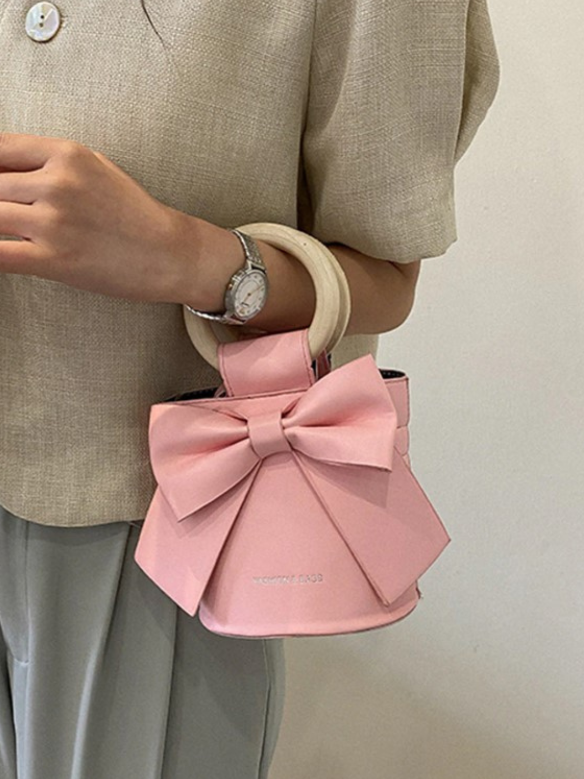 Mia Belle Girls Circle Handle Bucket Bag | Girls Accessories